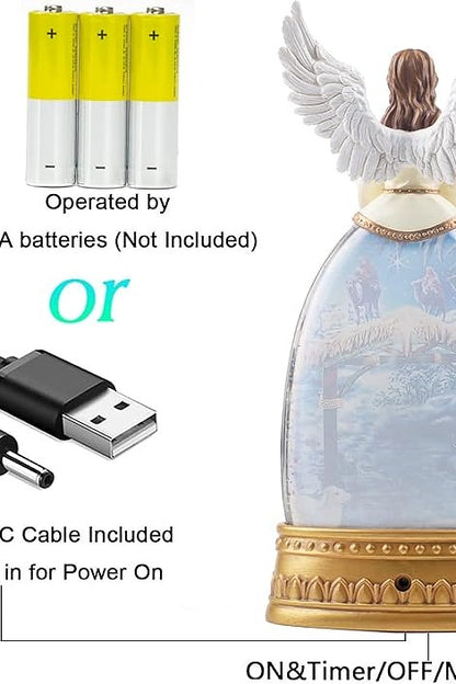 Christmas Snow Globe with Music, Interior Christmas Decorations, Nativity