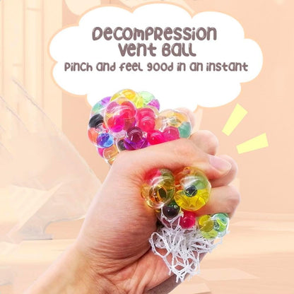 4 PCS Rainbow Mesh Stress Balls Set – Colorful Squishy Sensory Fidget Toys for Kids & Adults (8 cm)