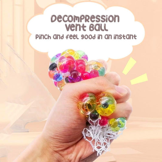 4 PCS Rainbow Mesh Stress Balls Set – Colorful Squishy Sensory Fidget Toys for Kids & Adults (8 cm)