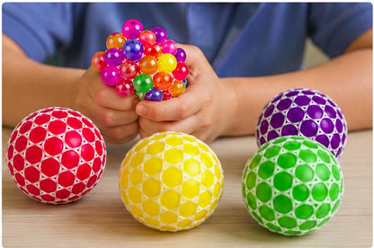 4 PCS Mesh Stress Balls Set – Colorful Squishy Fidget Sensory Toys for Kids & Adults (Random Colors)