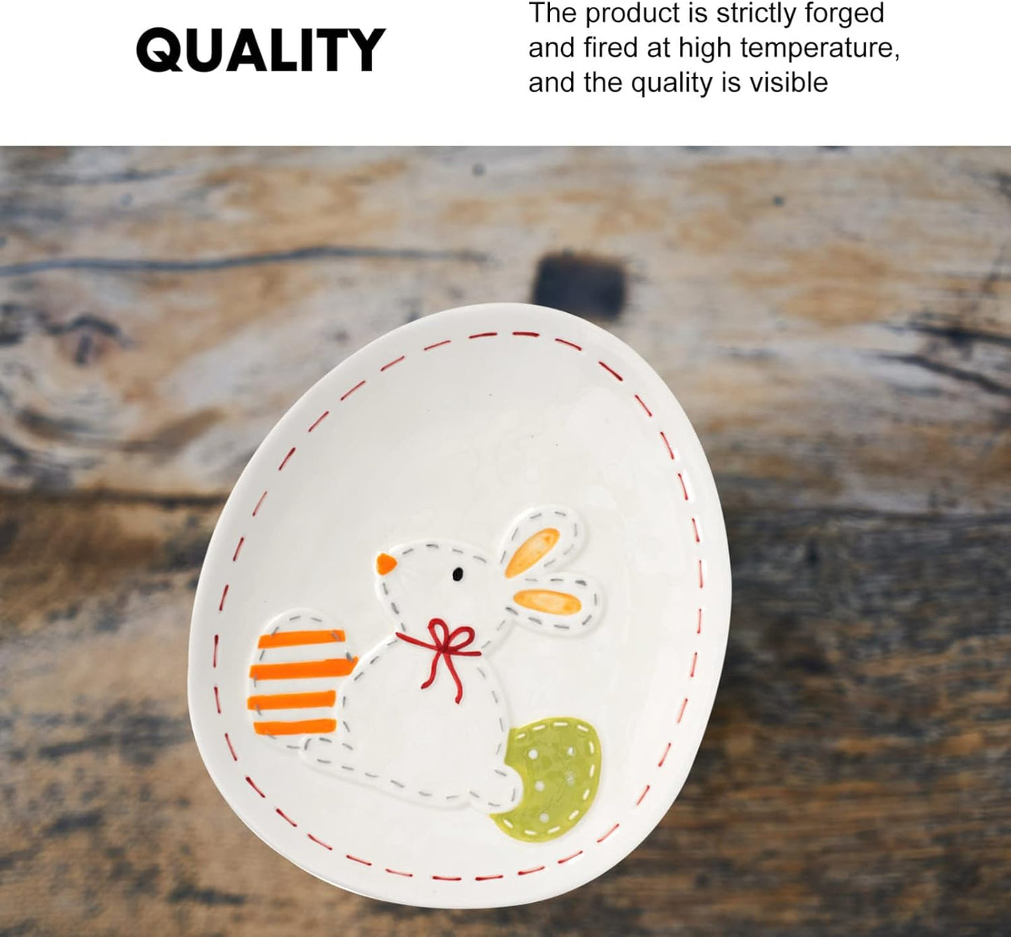 Easter Bunny Ceramic Plate – 21x19cm Decorative Serving Dish