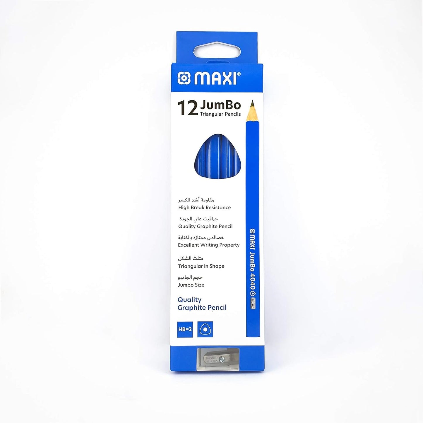 MAXI Jumbo Triangular HB Pencils Pack of 12 – Thick Graphite School Pencils for Kids