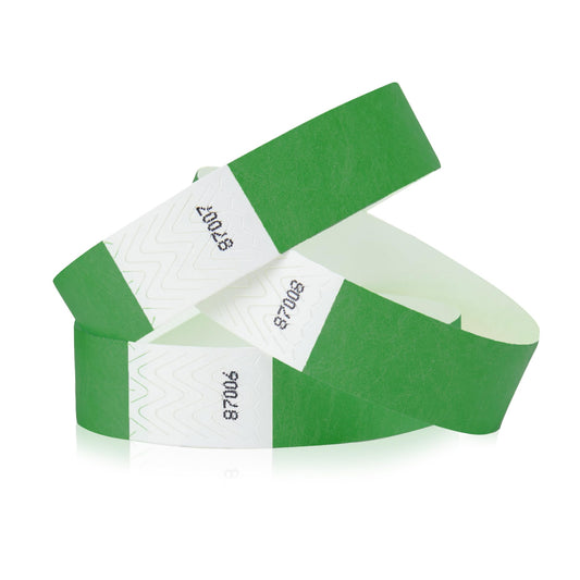 Dark Green Paper Event Wristbands (Tyvek) – 100 pcs