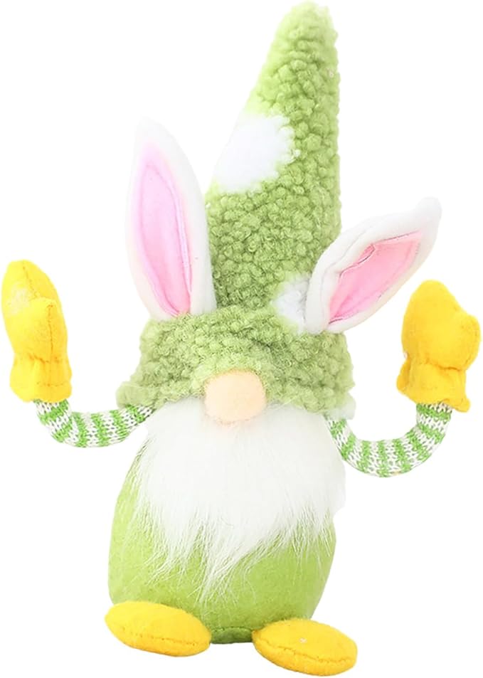 Easter Gnome Bunny Plush Decor 22cm – Cute Scandinavian Spring Table Ornament