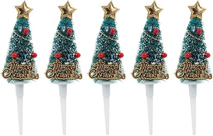 Christmas Tree Shape Cupcake Toppers for Holiday Cake Decoration 10 Pcs