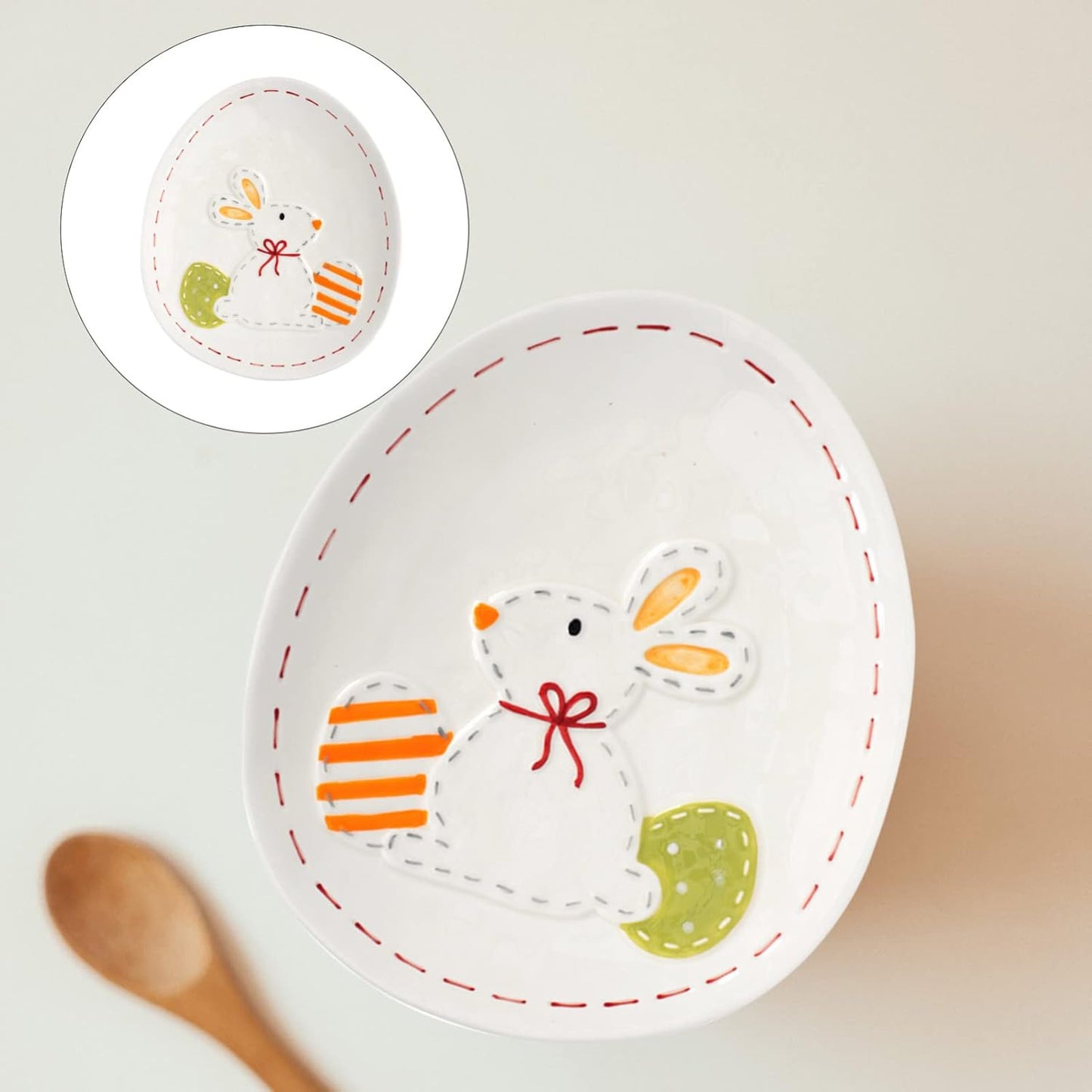 Easter Bunny Ceramic Plate – 21x19cm Decorative Serving Dish