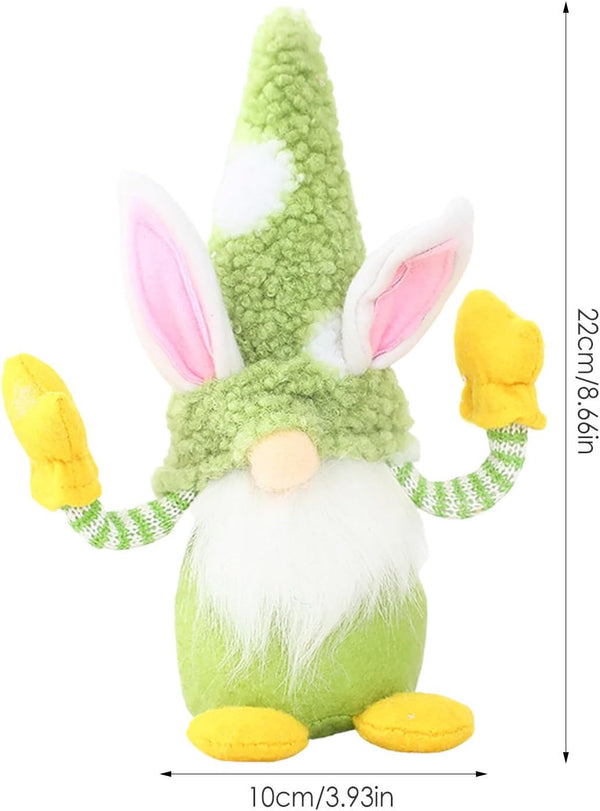 Easter Gnome Bunny Plush Decor 22cm – Cute Scandinavian Spring Table Ornament