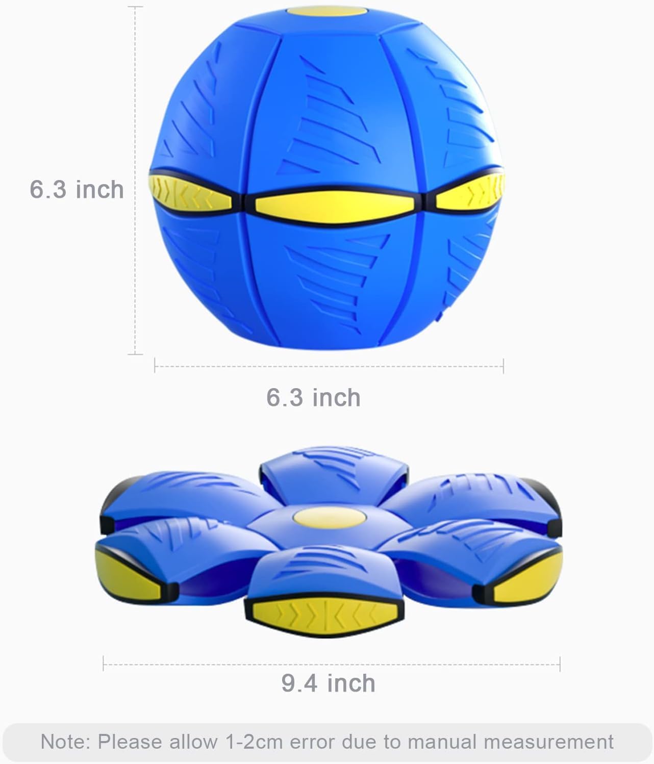 Transforming Flying Saucer Ball with 3-Side LED Lights – 16 cm