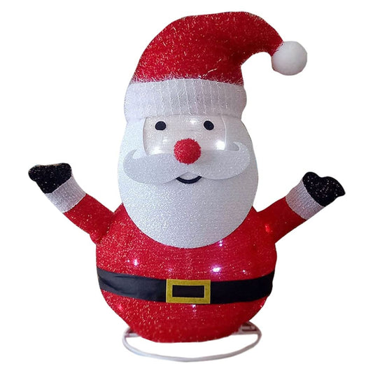 Light-Up Glittering Santa Claus Bust Figurine Holiday Decoration