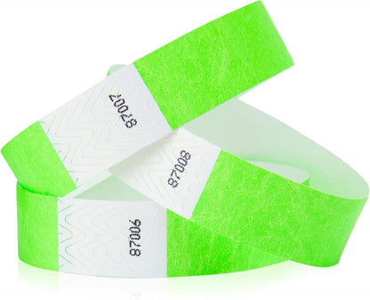 Green Paper Event Wristbands (Tyvek) – 100 pcs
