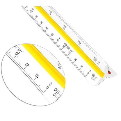 Qatalitic 30 cm Triangular Scale Ruler – Multi-Scale Measuring Tool for Drawing & Drafting