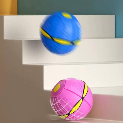 Transforming Flying Saucer Ball with 3-Side LED Lights – 16 cm