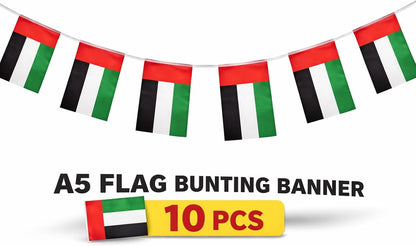 UAE Flag Bunting Banner A5 – 3 Meter, 10 Flags | National Day Decor