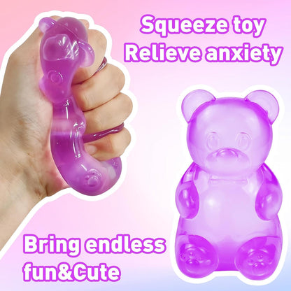 NeeDoh Gummy Bear Purple Super Solid Squish Stress Relief Sensory Fidget Toy