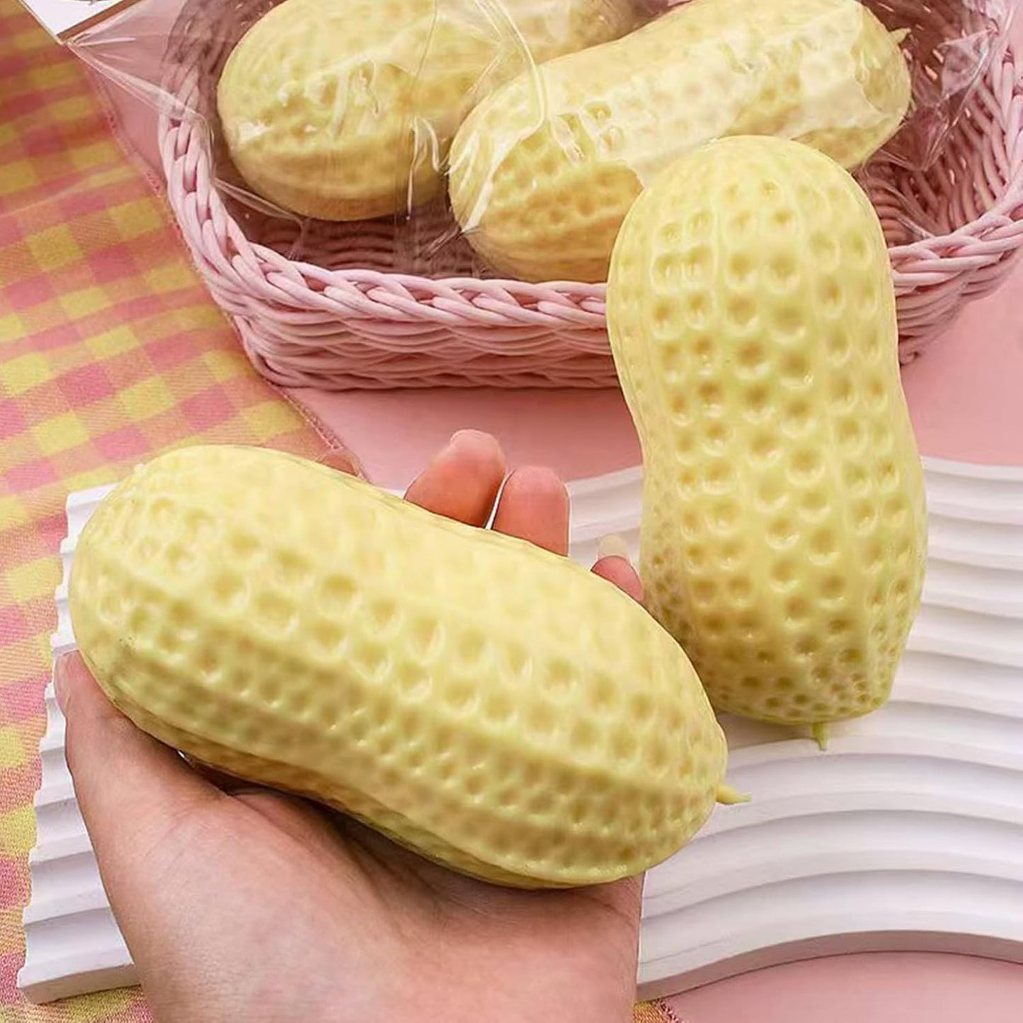 2-Pack Peanut-Shaped Squeeze Toys, Soft Stretchy Sensory Fidget Set – 11 cm