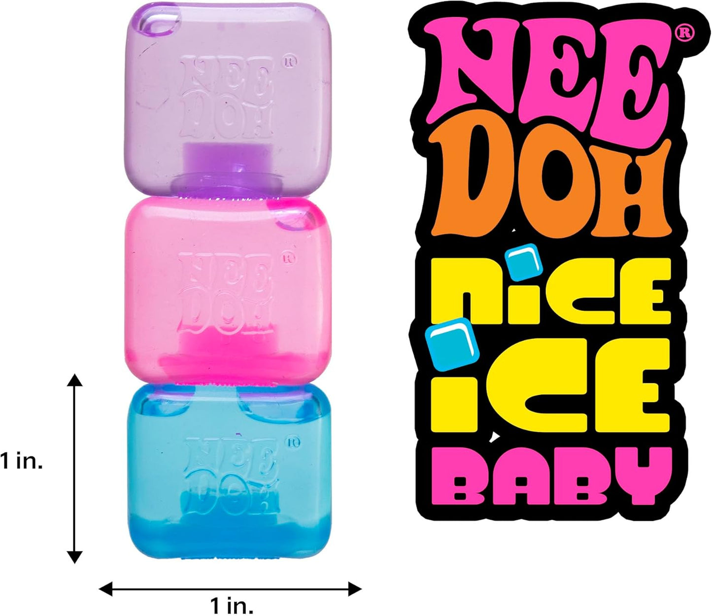 NeeDoh Nice Ice Baby | Mini Ice Cube Sensory Squeeze Toy 4-Pack