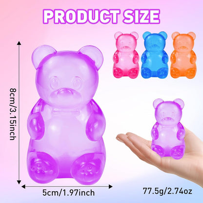 NeeDoh Gummy Bear Purple Super Solid Squish Stress Relief Sensory Fidget Toy
