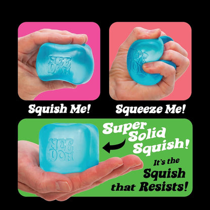NeeDoh Nice Cube Aqua Blue Super Solid Squish Stress Relief Fidget Toy