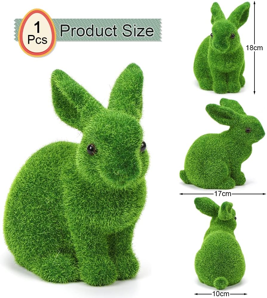 Artificial Grass Bunny Decor 18cm – Easter Rabbit Table & Garden Decoration