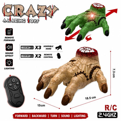 Halloween Remote Control Crawling Hand with Sound & Light, Beige