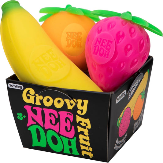 NeeDoh Groovy Fruit – 3 Pack Sensory Squishy Stress Relief Toys