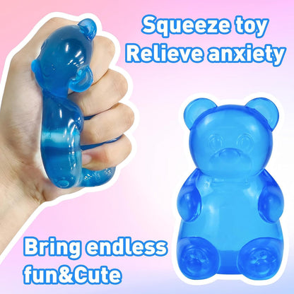 NeeDoh Gummy Bear Blue Super Solid Squish Stress Relief Sensory Fidget Toy