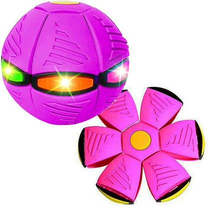 Transforming Flying Saucer Ball with 3-Side LED Lights – 16 cm
