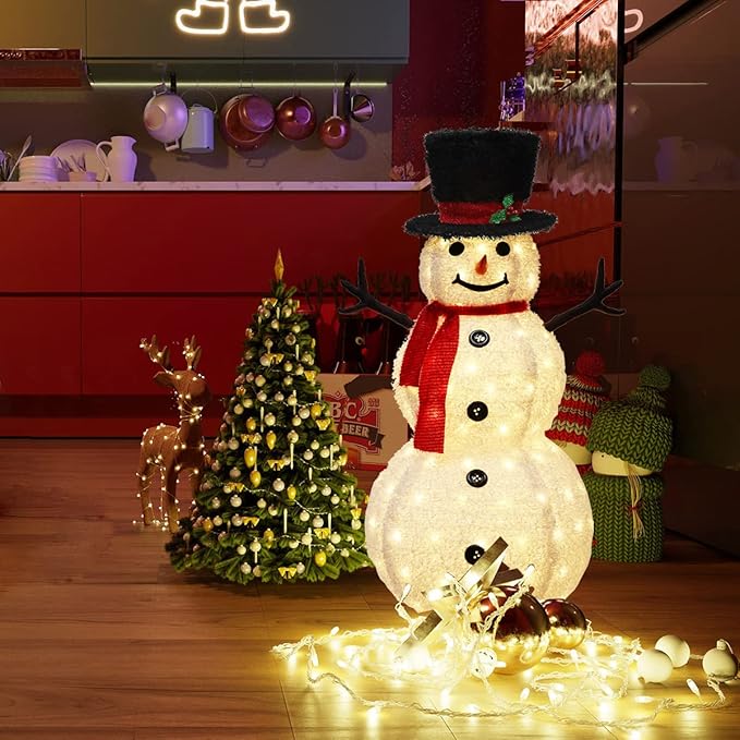 Snowman Decoration – Illuminated Christmas Snowman Figurine