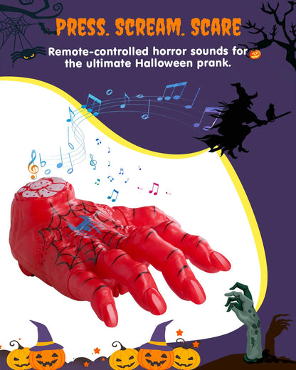 Remote Control Crawling Spider Hand Toy – Halloween Prank Hand with Lights & Sounds