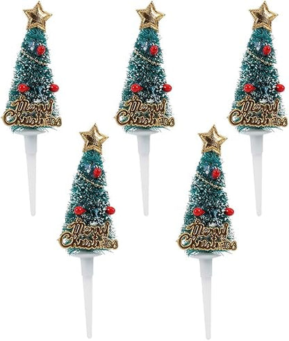 Christmas Tree Shape Cupcake Toppers for Holiday Cake Decoration 10 Pcs