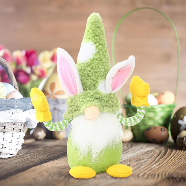 Easter Gnome Bunny Plush Decor 22cm – Cute Scandinavian Spring Table Ornament