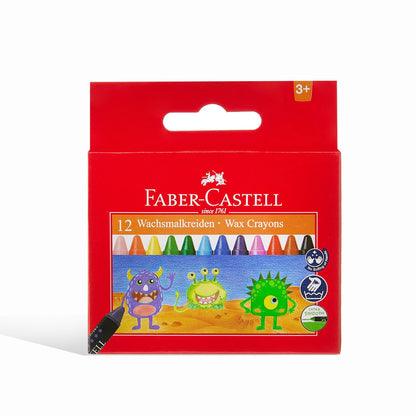 Faber-Castell Wax Crayons 12 Color Round 75mm,
