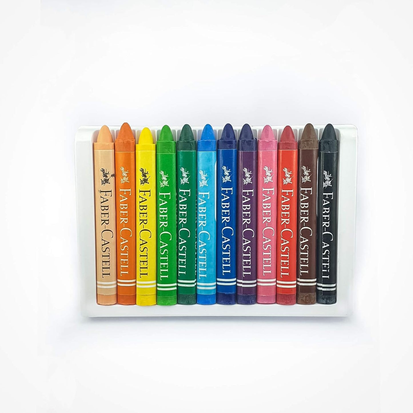 Faber-Castell Wax Crayons 12 Colors Triangular Grip for Kids