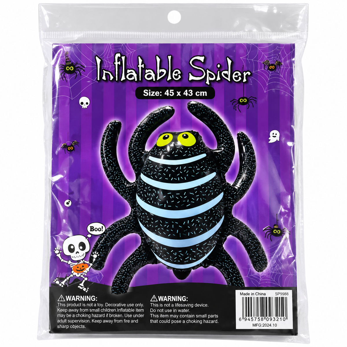 Halloween Inflatable Black Spider Decoration, 45x43CM