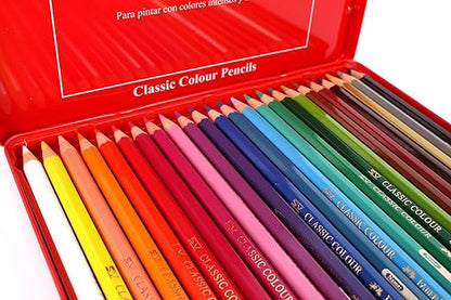 Faber-Castell  24-Pieces Classic Colour Pencils in Metal Tin,Assorted