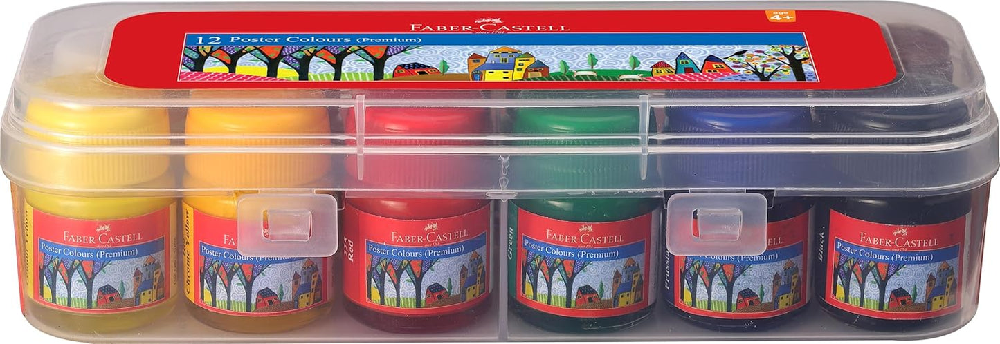 Faber-Castell Premium Poster Colours, 12Colours X10ML