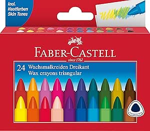 FABER-CASTELL Wax Crayons Triangular Pack of 24 in Case