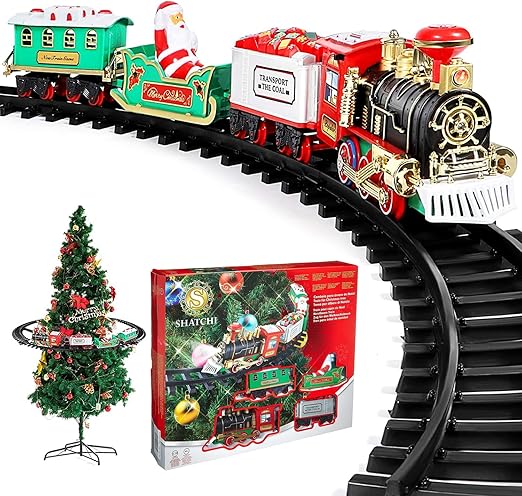 Christmas Train Set – Light-Up, Sound, Battery Operated
