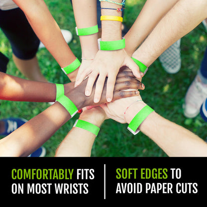 Green Paper Event Wristbands (Tyvek) – 100 pcs