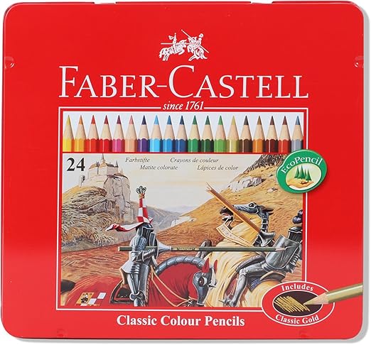 Faber-Castell  24-Pieces Classic Colour Pencils in Metal Tin,Assorted