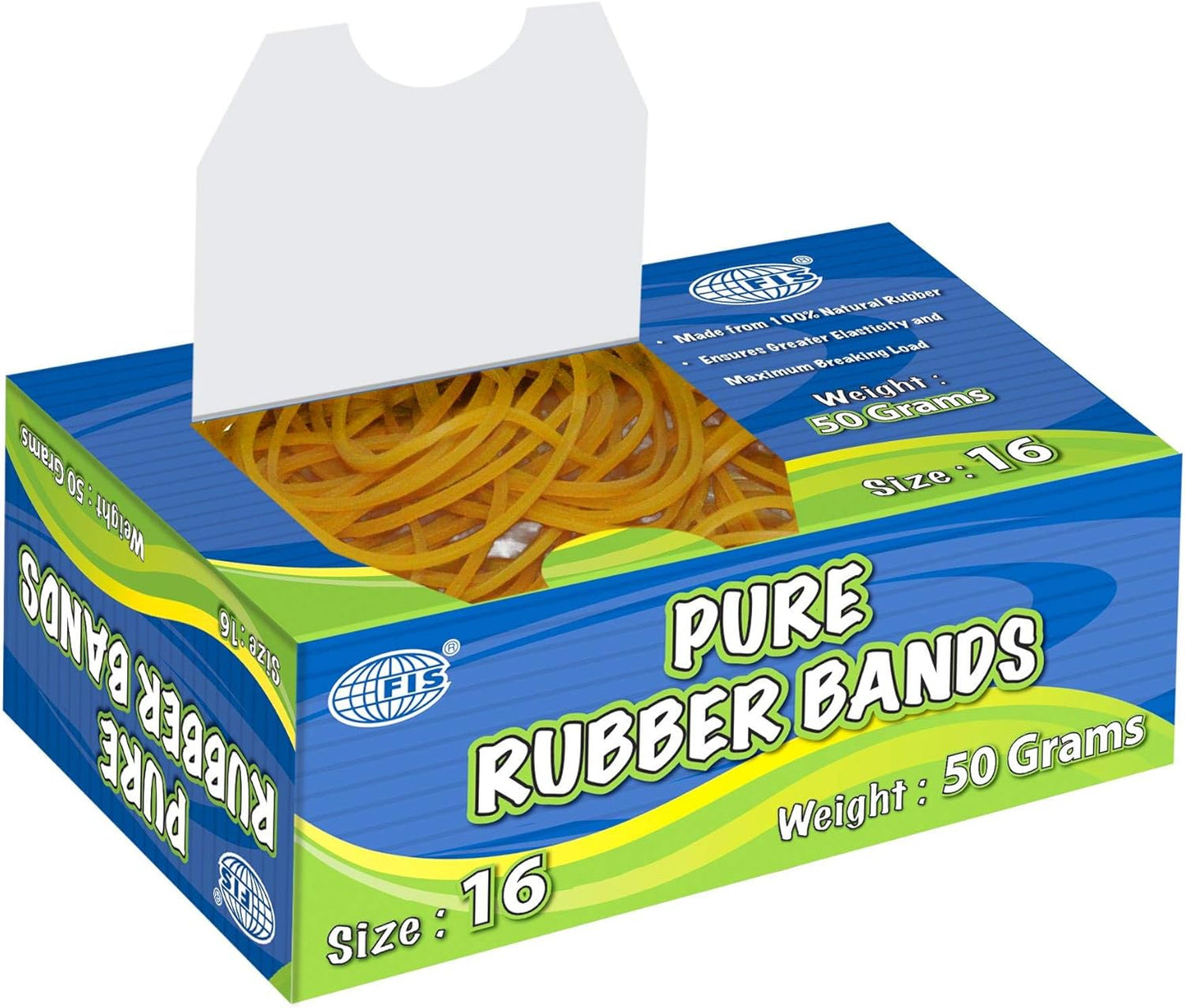 FIS Size 16 Pure Rubber Bands 50 Grams Pack