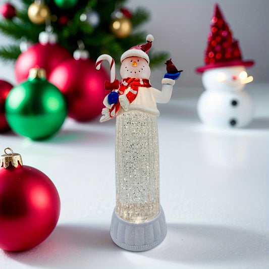 Christmas Snowman Glitter Lamp – Festive LED Display Piece