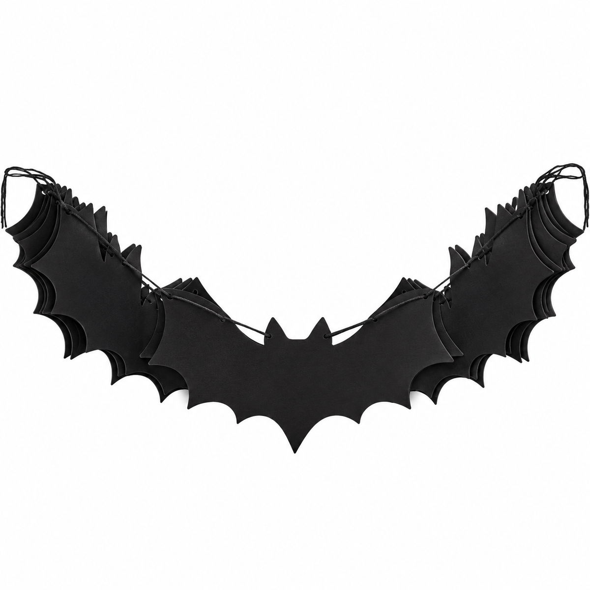 Halloween Black Bat Paper Garland, 8 Pcs, 2.5M