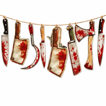 Halloween Bloody Weapon Hanging Garland, 1.5M