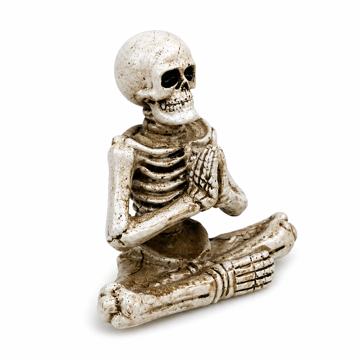 Skeleton Yoga Statue – Meditating Gothic Desk Decor Figurine