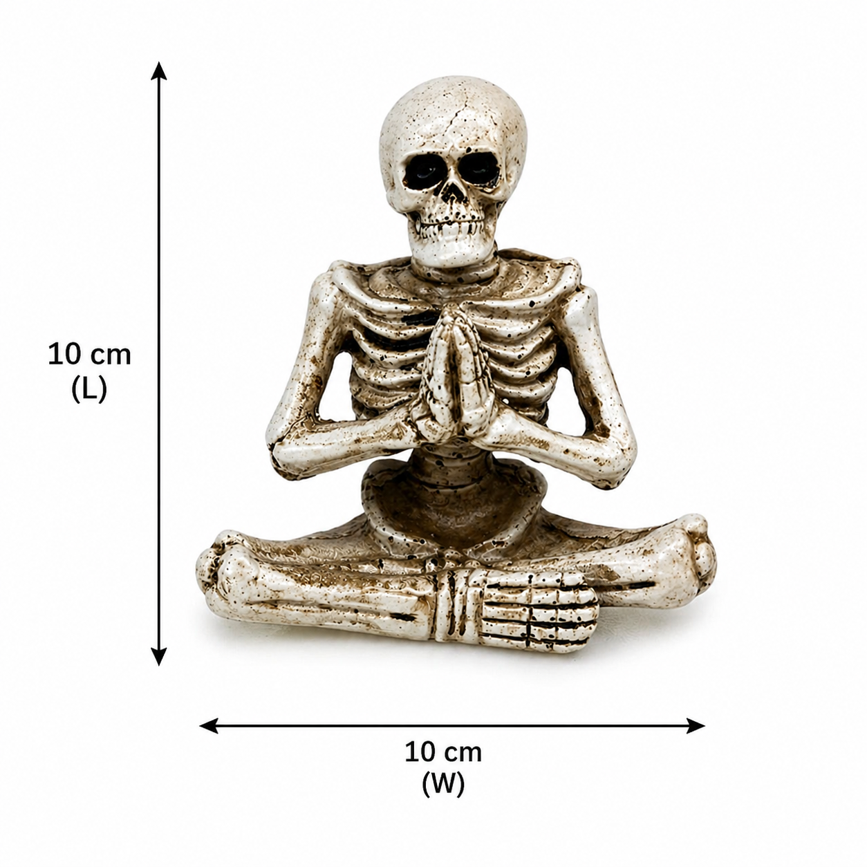 Skeleton Yoga Statue – Meditating Gothic Desk Decor Figurine