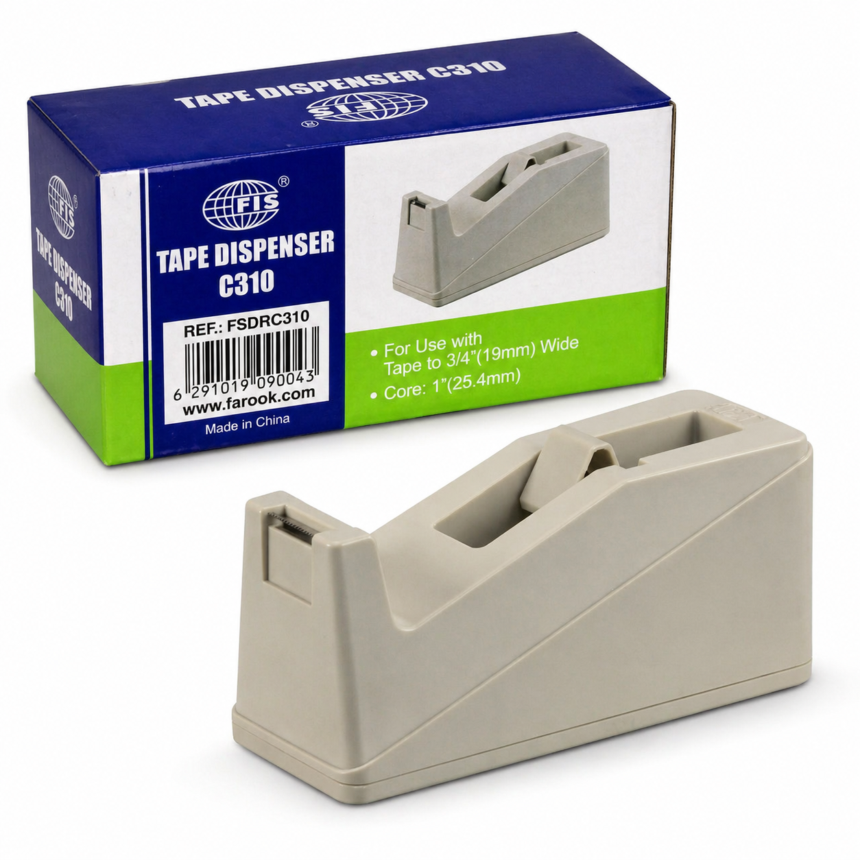 FIS C310 Desktop Tape Dispenser with Cutter for Office and Home