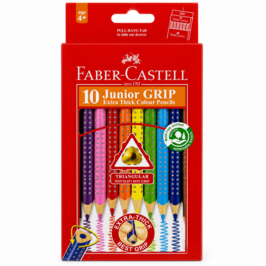 Faber-Castell 10 Junior Grip Colour Pencils for Kids