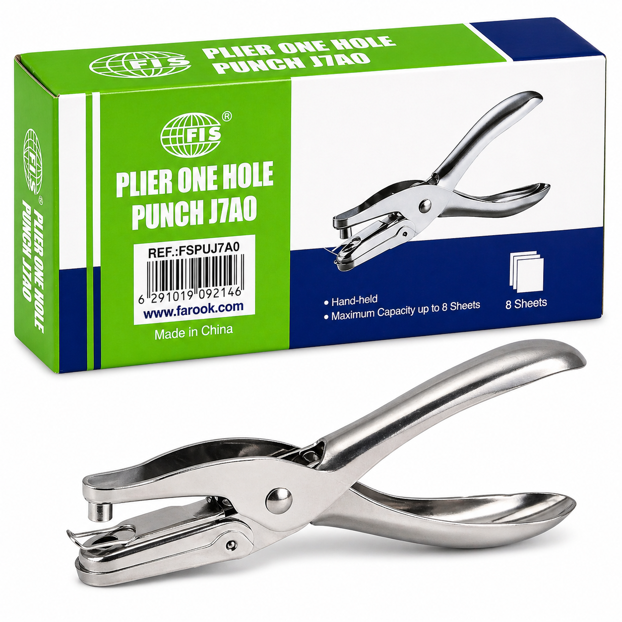 FIS J7A0 One Hole Punch Plier for Office and Crafts