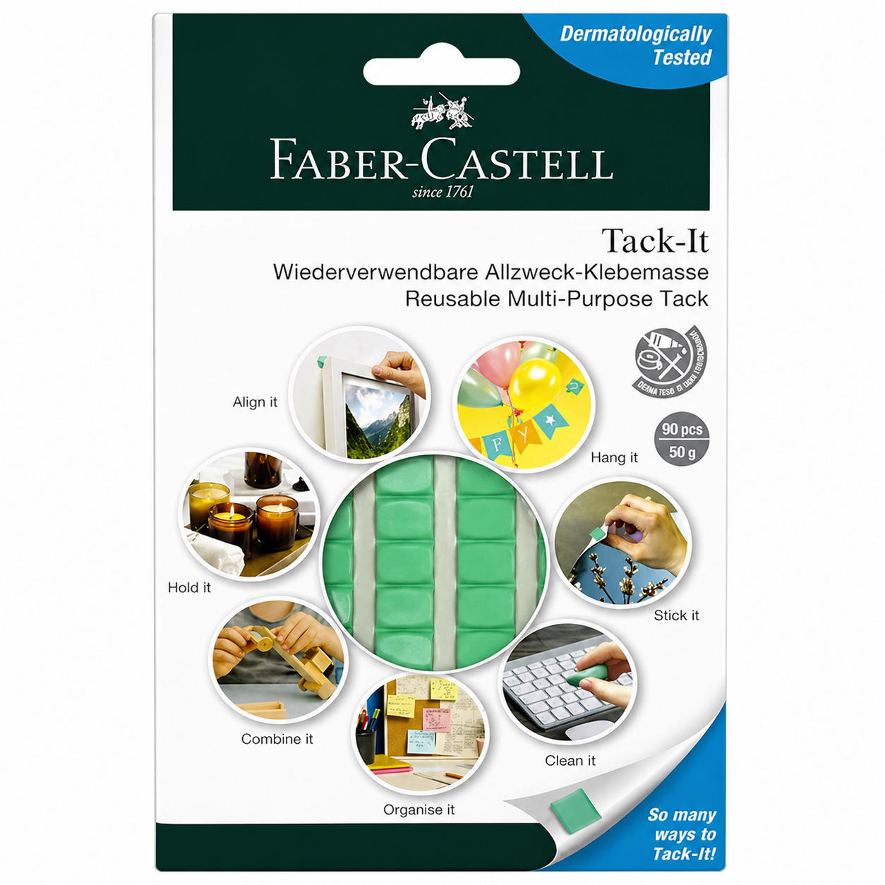 Faber-Castell Tack-It Reusable Adhesive Putty 90 Pieces 50g Pack
